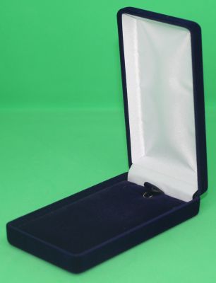 Коробочка флокированная синяя прямоугольная с креплением